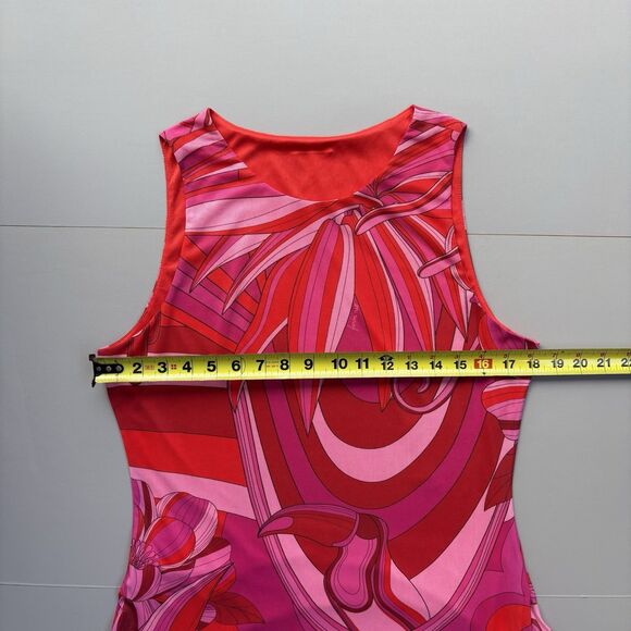 Farm Rio Women Large Endless Floral Tulle Midi Dress Pink Toucan Tropical Hawaii - Picture 11 of 16